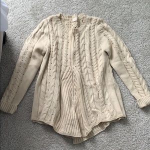Cream Sweater Open Back